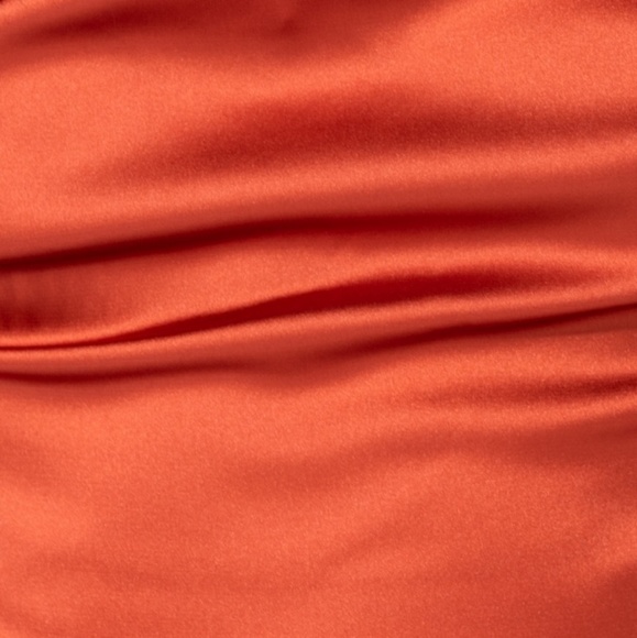 Rust Satin Extreme Cowl Neck Shirt - Luca main image 1